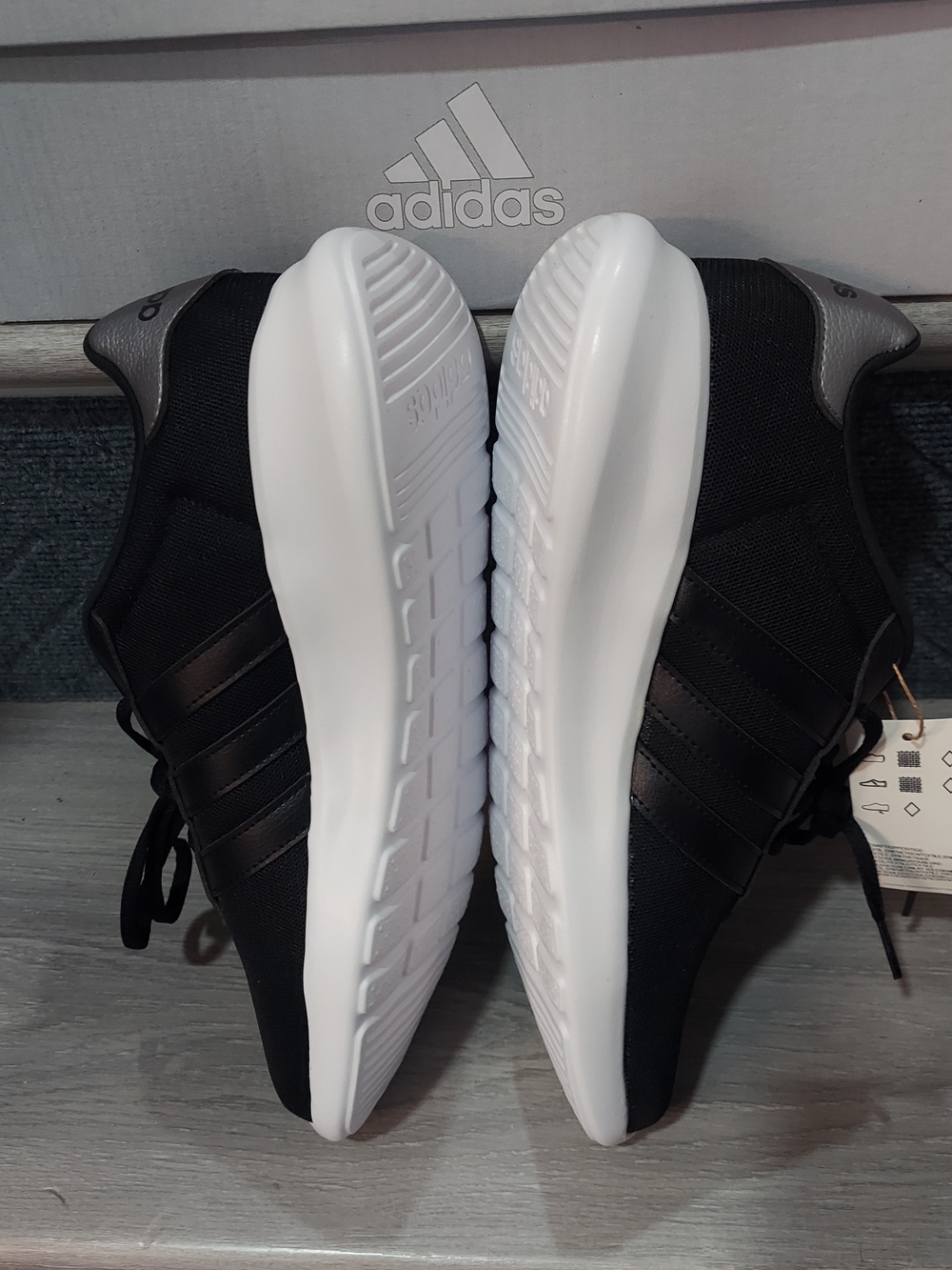 adidas Black & White Lightweight Sneakers - Picture 4 of 10